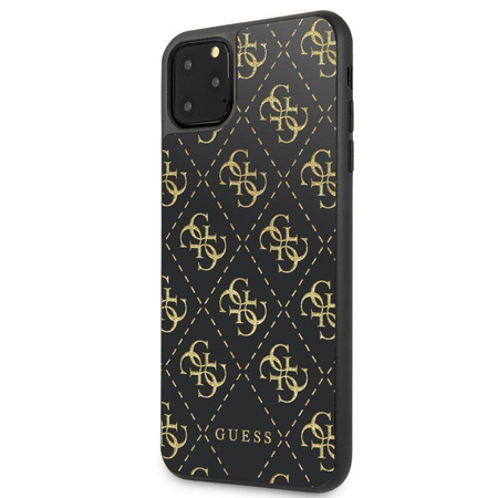 Guess Double Layer Glitter Case Peony G - pouzdro pro iPhone 11 Pro Max (černé)