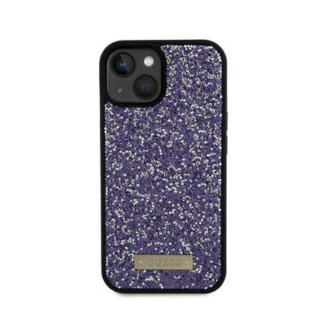 Guess strasszos fém logó - iPhone 15 tok (rózsaszín)