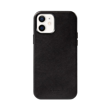 Crong Essential Cover Magnetic - iPhone 12 / iPhone 12 Pro MagSafe leather case (black)