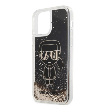 Karl Lagerfeld Liquid Glitter Gatsby - Coque pour iPhone 12 / iPhone 12 Pro (noir)