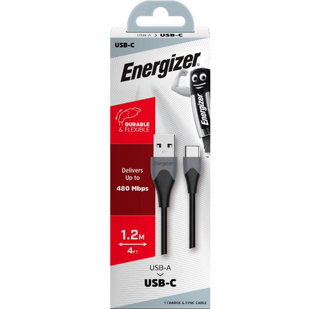 Energizer Classic - propojovací kabel USB-A na USB-C 1,2 m (černý)