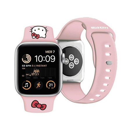 Hello Kitty Silikonová hlava kočičky - řemínek pro Apple Watch 42/44/45/49 mm (růžová)