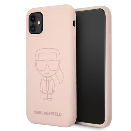 Karl Lagerfeld Silikonové pouzdro Ikonik Outline - iPhone 11 (růžové)