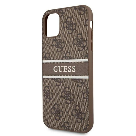 Guess 4G Printed Stripe - pouzdro pro iPhone 11 (hnědé)