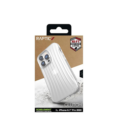 X-Doria Raptic Clutch - Biodegradable iPhone 14 Pro Case (Drop-Tested 3m) (Clear)