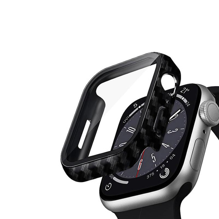 Crong Hybrid Watch tok - tok üveggel Apple Watch 41mm-es órához (Carbon)