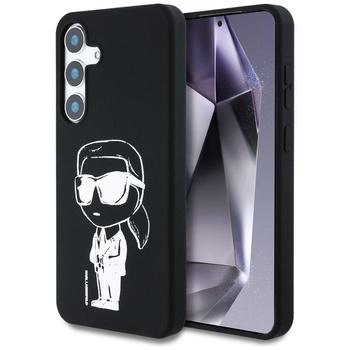 Karl Lagerfeld Silicone Graffiti Ikonik Printed Logo MagSafe - Case for Samsung Galaxy S25 (Black)