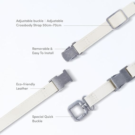 Moshi 2-in-1 Wrist & Body Strap with Adapter - Handy-Lanyard aus Öko-Leder (Misty Coral)