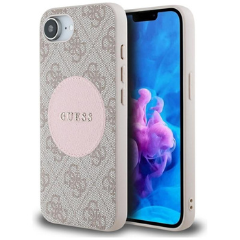 Guess 4G Circle Classic Logo MagSafe - pouzdro pro iPhone 16e (růžové)