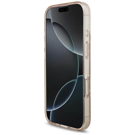 Guess IML Flowers Electro Pearl Strap MagSafe - Hülle iPhone 17 (rosa)