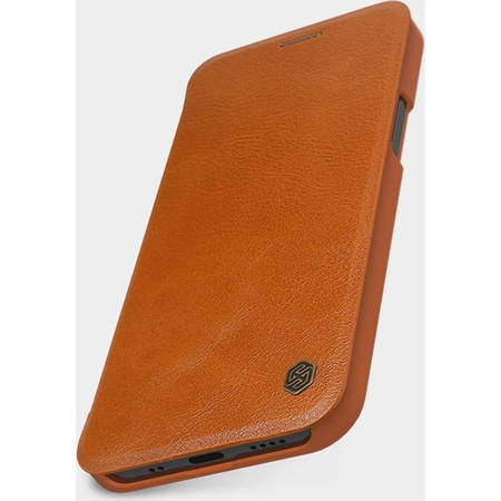 Kožené pouzdro Nillkin Qin - Pouzdro pro Apple iPhone 12 Mini (Hnědé)