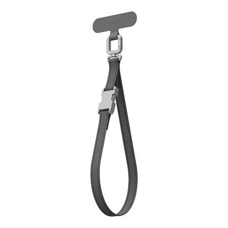 Moshi 2-in-1 Wrist & Body Strap with Adapter - eko kožená šňůrka na telefon (půlnočně šedá)