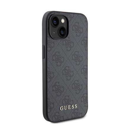 Guess 4G Metal Gold Logo - pouzdro pro iPhone 15 Plus (šedé)