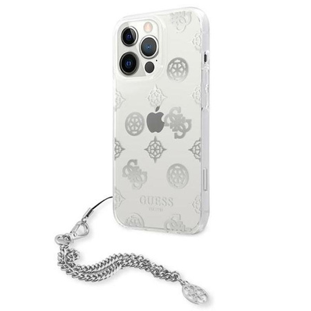 Guess Peony Chain Handle - iPhone 13 Pro Tasche (silber)