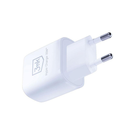 3mk Hyper Charger - USB-A QC 3.0 + USB-C PD 20W síťová nabíječka (bílá)