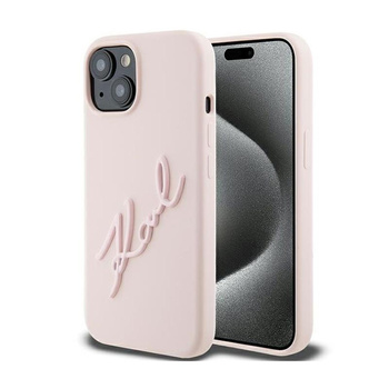Karl Lagerfeld Silicone Karl Script - Coque iPhone 15 (rose)