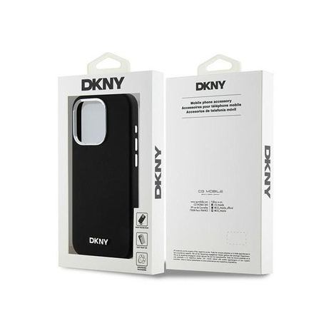 DKNY Liquid Silicone Small Metal Logo MagSafe - pouzdro pro iPhone 14 Pro (černé)