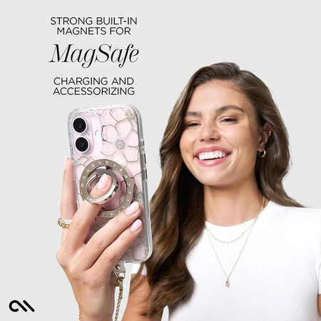 Case-Mate Floral Gems MagSafe - Hülle für iPhone 16 Plus (Gold)