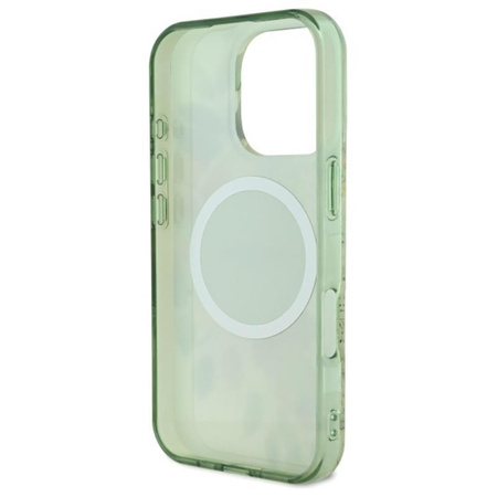 Guess IML Flower & Tonal Circle MagSafe - Case for iPhone 16 Pro Max (Green)