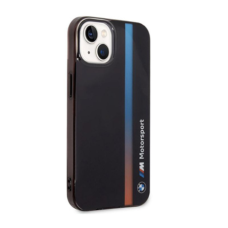 BMW Tricolor Stripe - iPhone 14 Tasche (Schwarz)