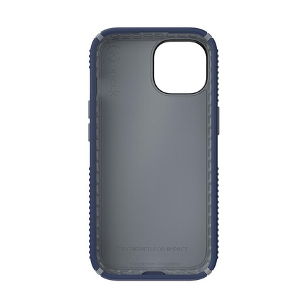 Speck Presidio2 Grip - Coque pour iPhone 15 (Bleu côtier / Gris poussière / Blanc)