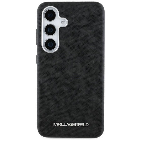 Karl Lagerfeld Saffiano Full Wrapped Elongated Metal Logo MagSafe - Samsung Galaxy S25 tok (fekete)