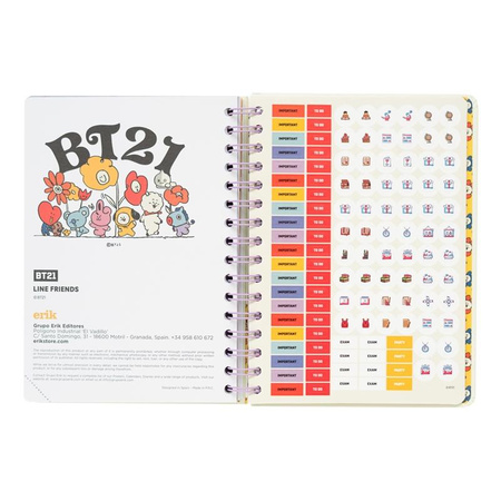BT21 - Školní kalendář / plánovač 2021/2022 (bílý)