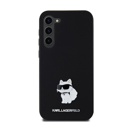 Karl Lagerfeld Silicone Choupette Metal Pin - Case Samsung Galaxy S24+ (czarny)