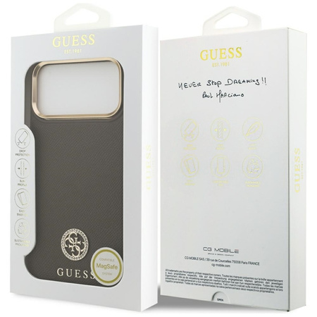 Guess Grained Strass Logo MagSafe - Case iPhone 17 Pro Max (brown)