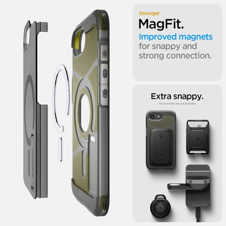 Spigen Tough Armor MagSafe - étui pour iPhone 16e (Frost Black)