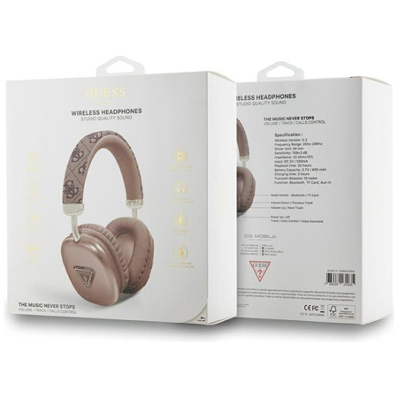 Guess 4G Triangle Logo - Écouteurs intra-auriculaires sans fil Bluetooth V5.3 (marron)
