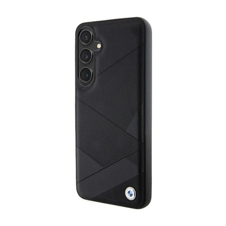 BMW Signature Leather Crossing Lines Pattern - pouzdro pro Samsung Galaxy S24+ (černé)