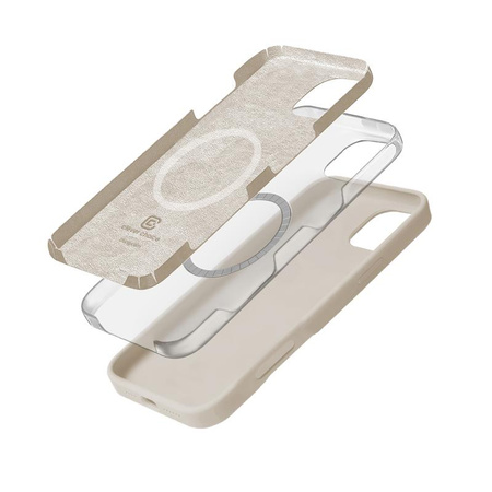 SILIKONOWE ETUI MAGSAFE DO IPHONE 16 PRO Crong BEŻOWE MAGNETYCZNE CASE