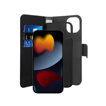 PURO Wallet Detachable - Etui 2w1 iPhone 13 Mini (czarny)