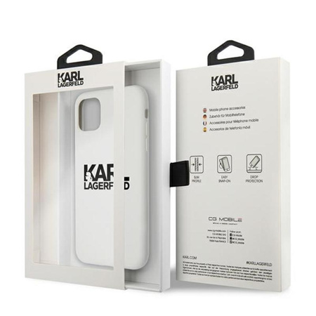 Karl Lagerfeld Silicone Stack Logo - Etui iPhone 11 (biały)