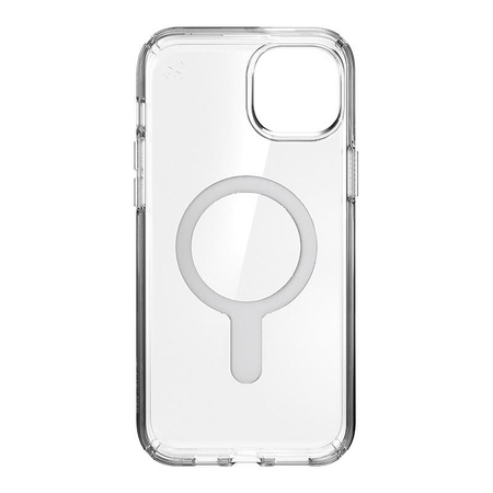 Speck Presidio Perfect-Clear ClickLock & Magsafe - iPhone 15 Plus Tasche (Klar / Chrom-Finish / Serene Silber)