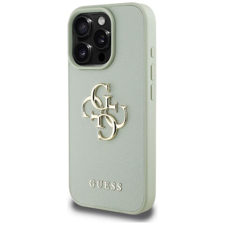 Guess Grained Big 4G Logo Small Classic Logo - Case for iPhone 16 Pro (green)