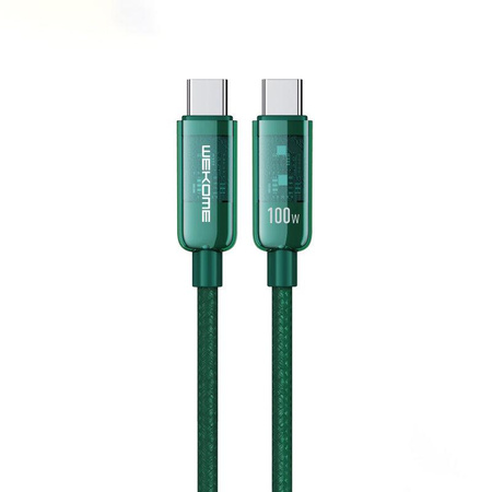 WEKOME WDC-193 Vanguard Series - USB-C to USB-C Super Fast Charging 100W Connection Cable 1 m (Green)