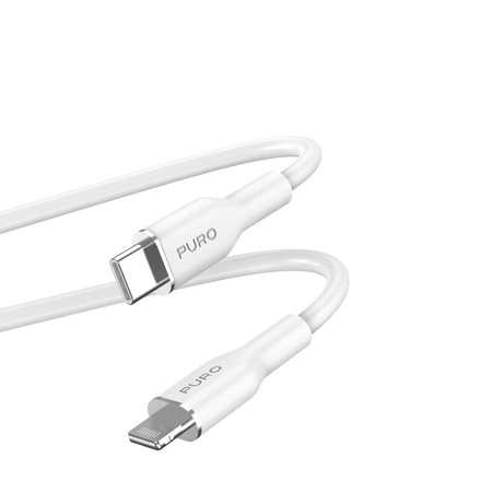 Câble souple PURO ICON - USB-C vers Lightning MFi 1,5 m (blanc)