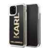 Logo Karl Lagerfeld Karl Liquid Glitter - Coque pour iPhone 11 Pro (Noir/Or Glitter)