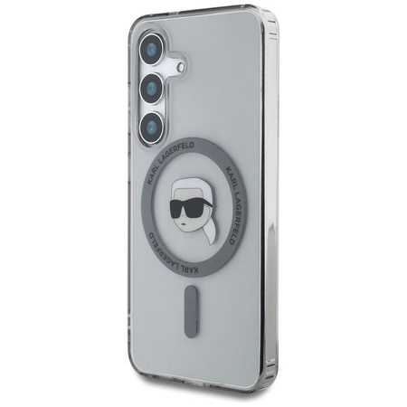 Karl Lagerfeld Button Karl Head Printed Logo MagSafe - Case for Samsung Galaxy S25 (Black)