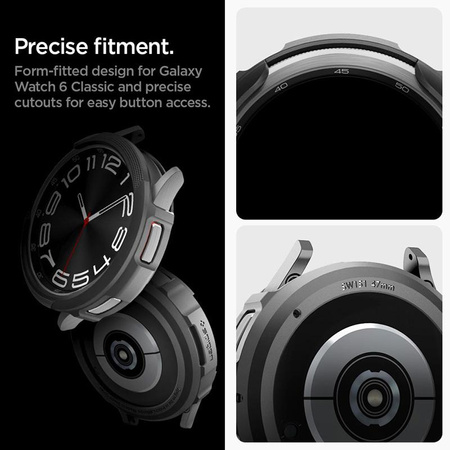 Spigen Liquid Air - Étui pour Samsung Galaxy Watch 6 Classic 47 mm (Noir)