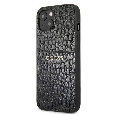 Guess Croco Stamp Lines - Coque iPhone 13 (noir)