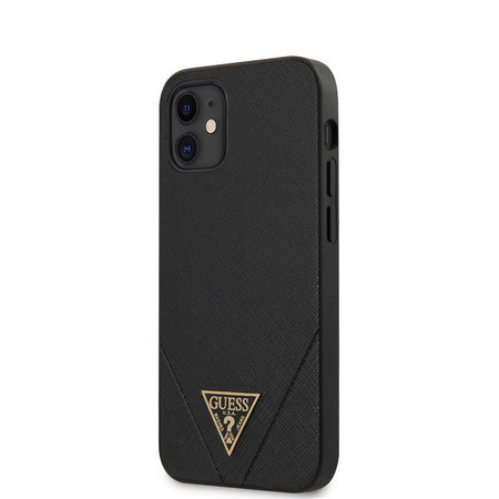 Guess Saffiano V - Coque pour iPhone 12 Mini (noir)