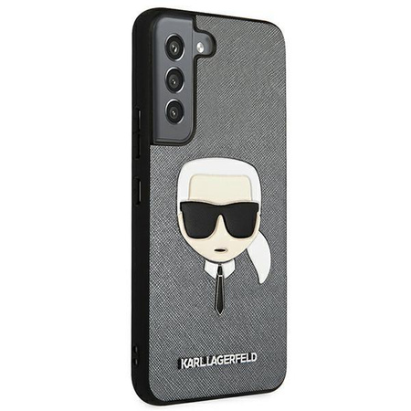 Karl Lagerfeld Saffiano Ikonik Karl`s Head - Etui Samsung Galaxy S22 (srebrny)