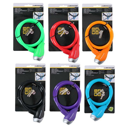 BIKE ROPE LOCK LINE, for Bike, Red, Dunlop, 65cm