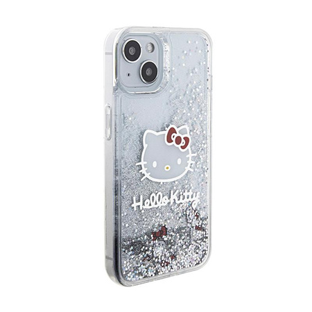 Hello Kitty Liquid Glitter Charms Kitty Head - iPhone 15 Case (silver)