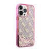 Guess Liquid Glitter Transculent 4G - Coque iPhone 14 Pro (Rose)