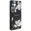 Guess Genarbtes gedrucktes Blumenmuster MagSafe - Hülle für Samsung Galaxy S25 Ultra (schwarz)