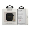 Étui en silicone Guess 4G Charms - Étui AirPods (noir)